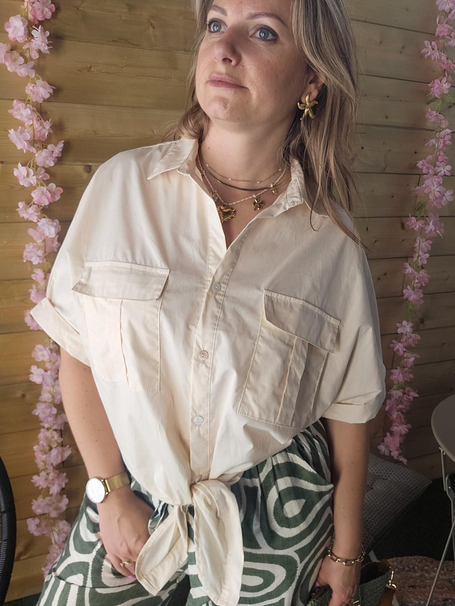 Chemise à nouer beige