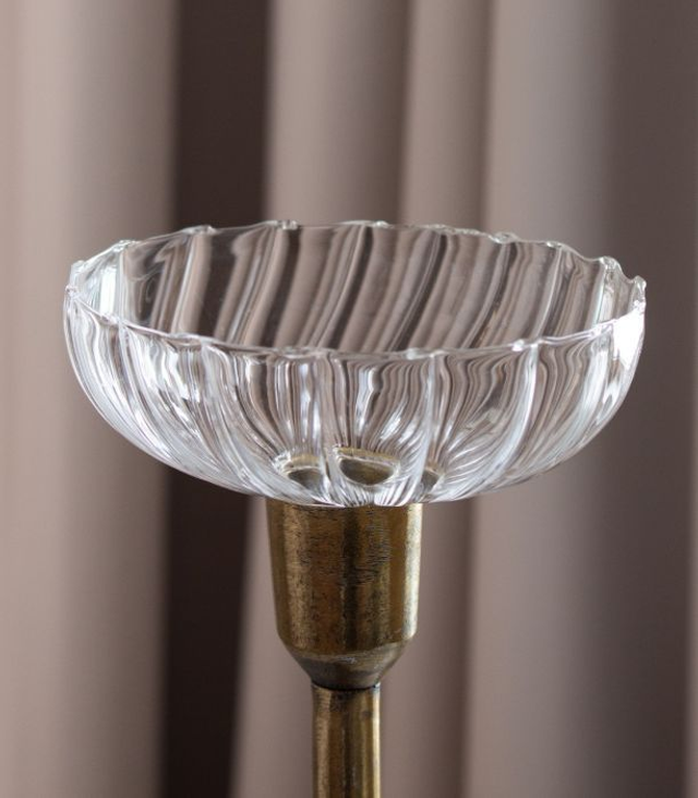 Kynttilämansetti lasia iso aalto