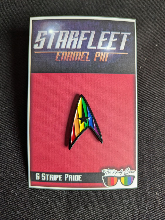 Starfleet Insignia 6-Stripe Pride Flag Soft Enamel Pin Badge