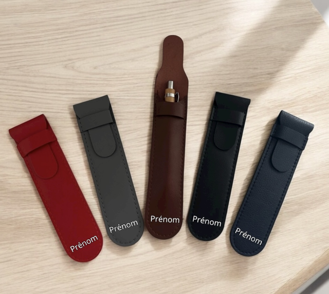 Étui à stylo en similicuir personnalisable
