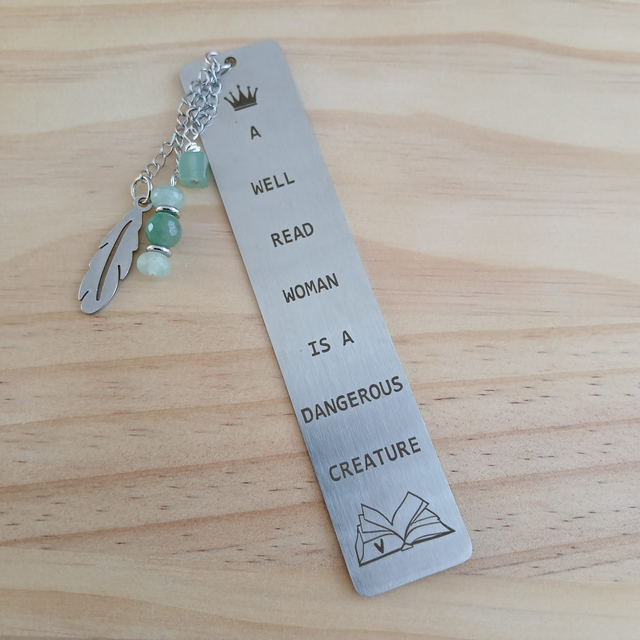 Boekenlegger Aventurijn – RVS met bedel (4.033)