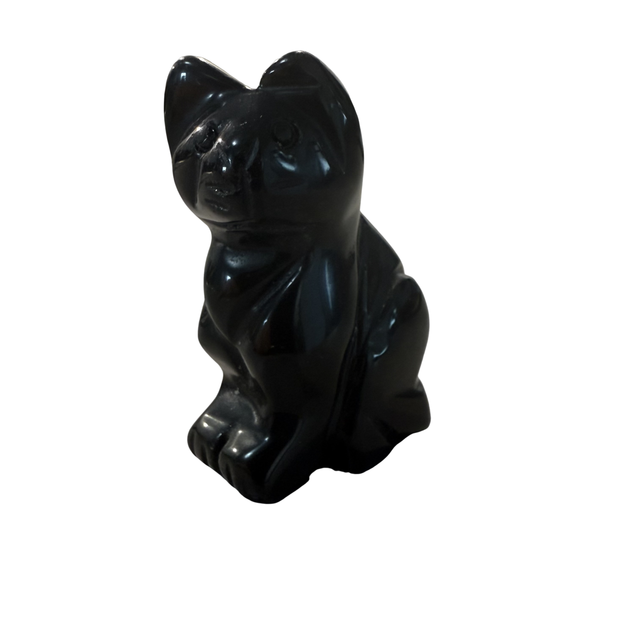 Figurine Chat ~ Obsidienne Noire