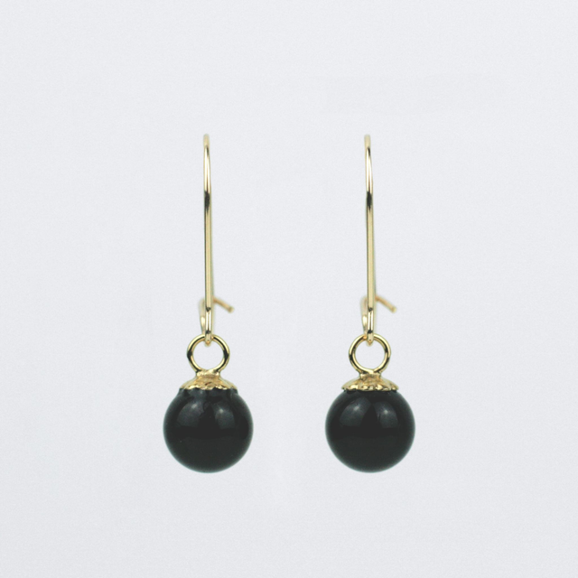 Delicate black onyx earrings 