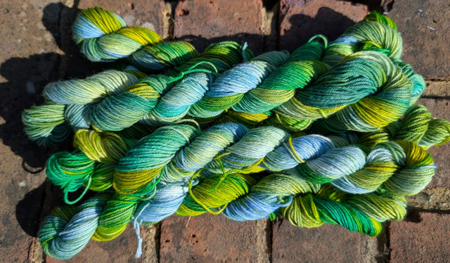 Limited Edition Merino/Nylon Mini Skein spring greens