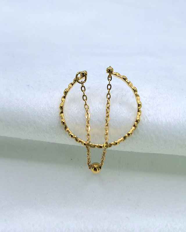 Betty-Bague chaînette et anneau torsadé