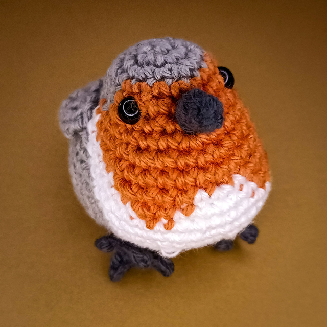 Crochet Bird - Round European Robin