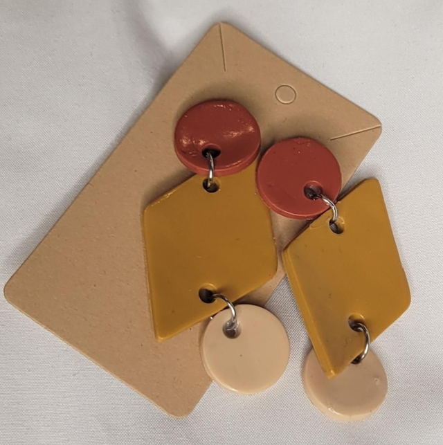 Polymer clay earrings [desert earth] 7