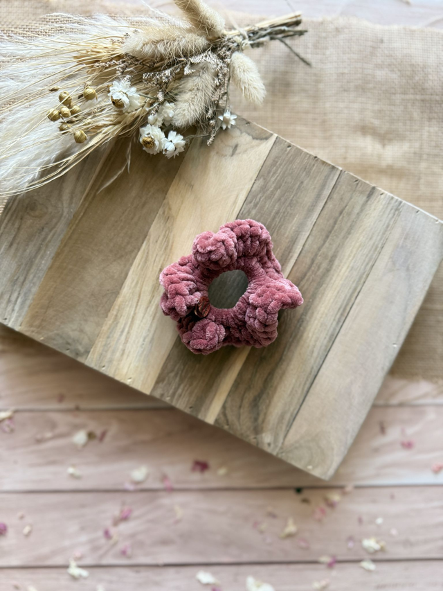 Chouchou tout doux bois de rose foncé 