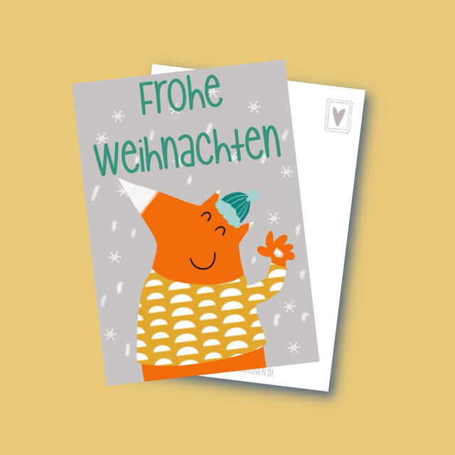 Frohe Weihnachten (Fuchs) - Postkarte