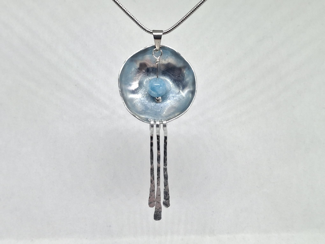 Topaz Dome with Hammered Dangles