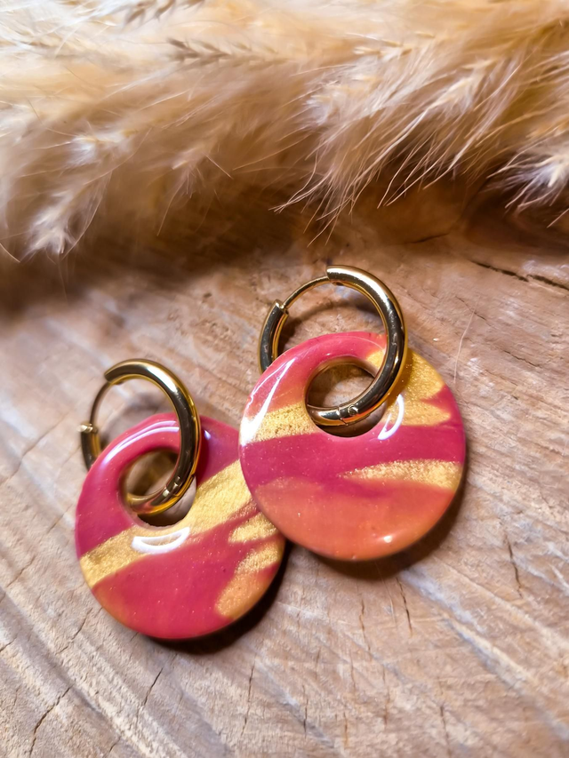 Boucles d'oreilles créoles modulables - "Modèle Sahara"