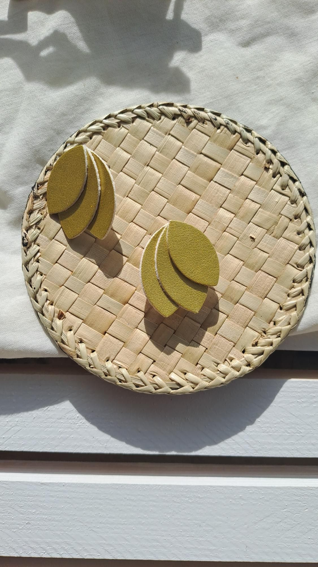 Boucles d'oreilles en matière végétale de pommes 