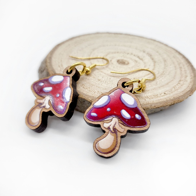 Boucles d&#039;oreilles champignon