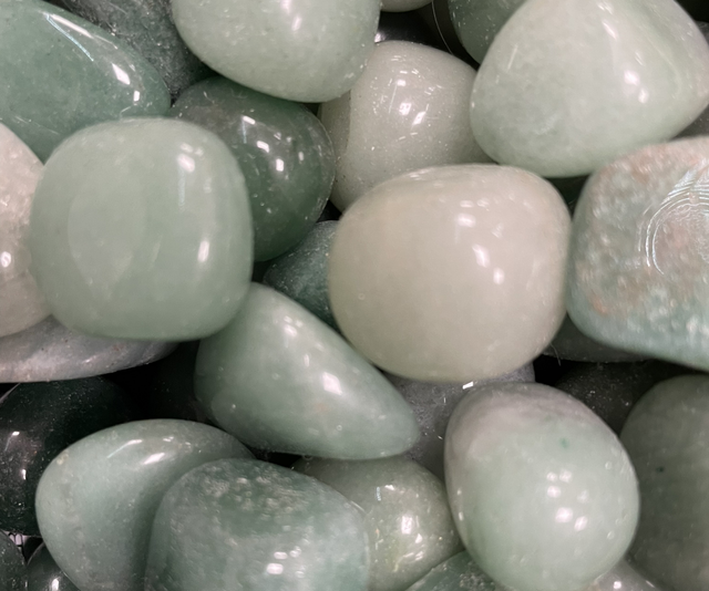 Aventurine, a variety of Quartz tumbled Crystal 