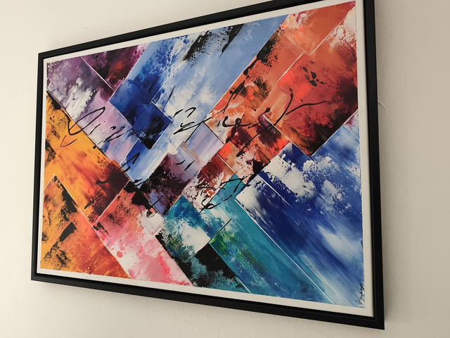 tableau Moderne fluorescent- art contemporain - art abstrait - tableau XL