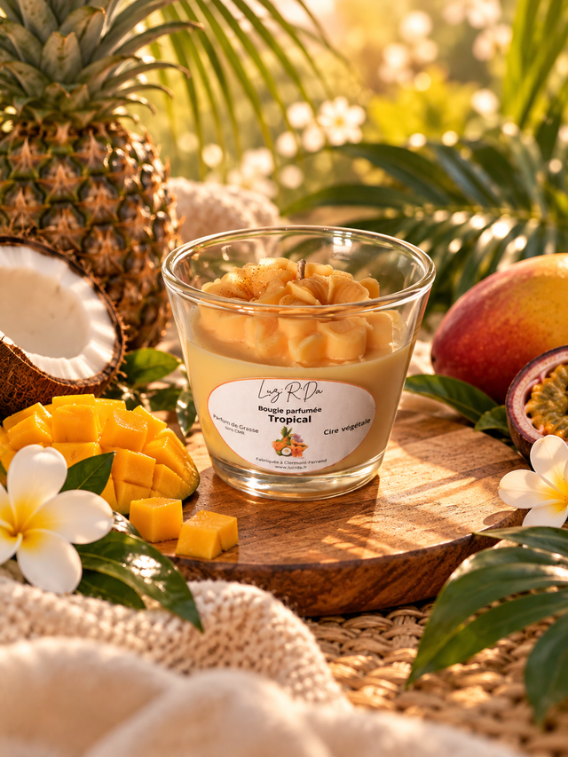 Bougie Déco - 80 grammes - "Tropical"
