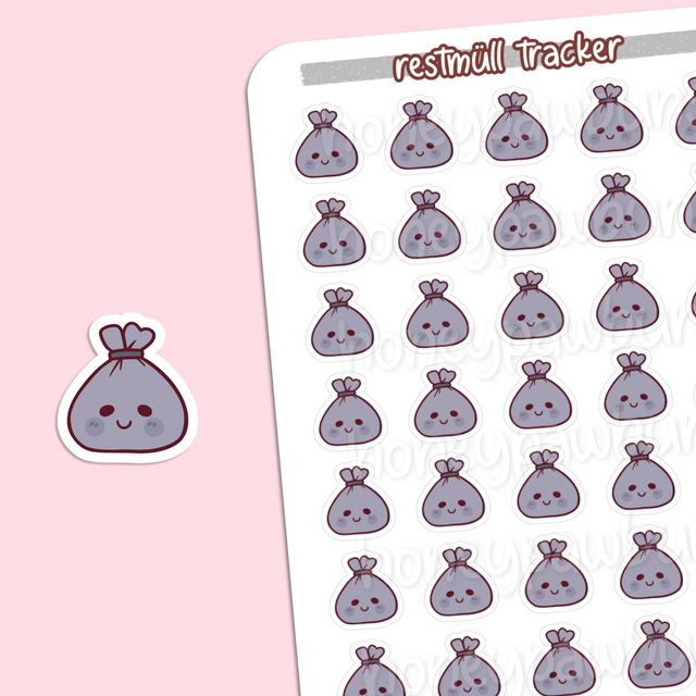 Schwarze Müllsäcke Sticker Sheet - ST2304