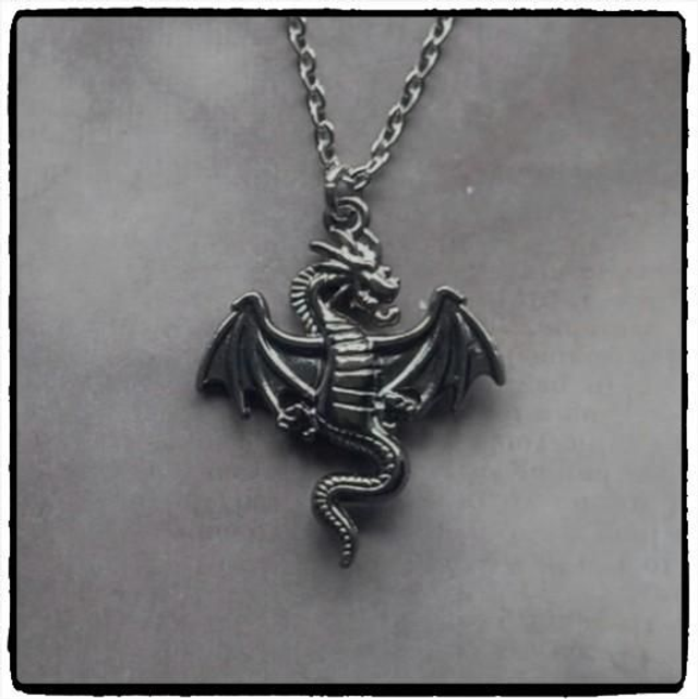 Dragon Necklace - Grey