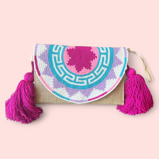 Pochette a tracolla in Juta