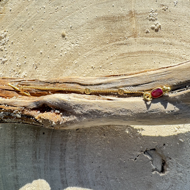 Boucles d&#039;oreille Chaîne Rubis