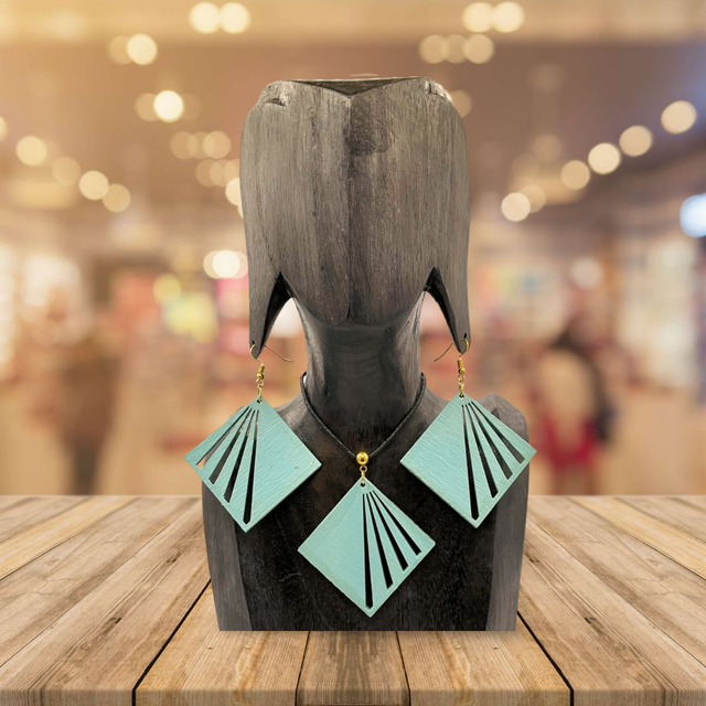 Parure SQUARE RAY Vert Opaline