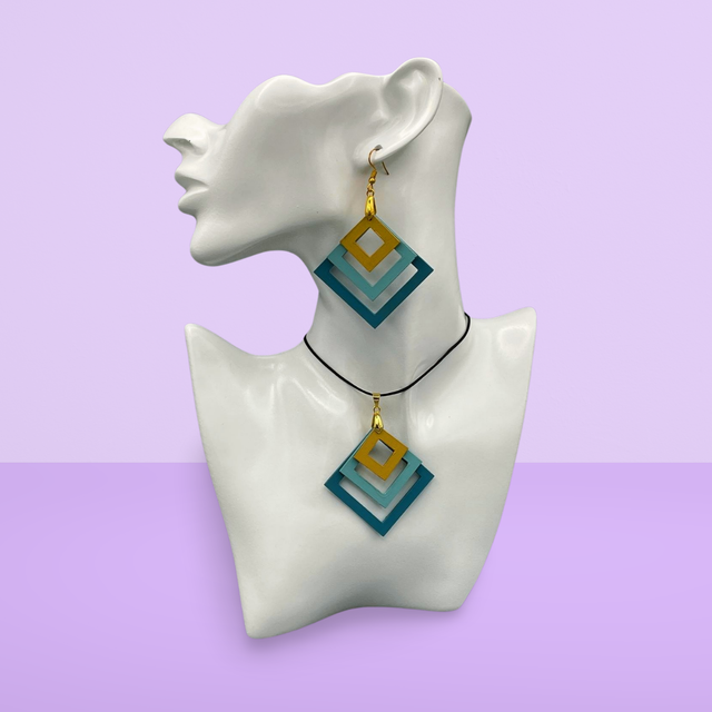 Parure TRI-SQUARE O/V/B