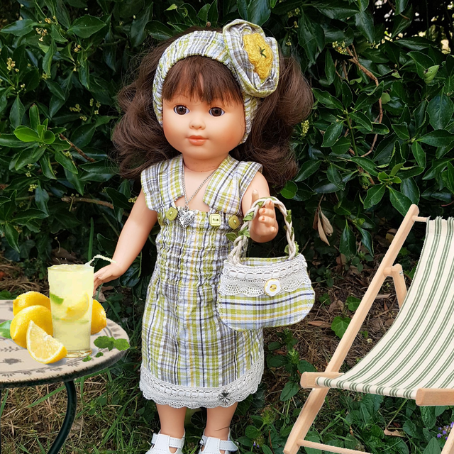 Robe d&#039;été-ensemble 4 pièces pour poupée de 36 à 40 cm 