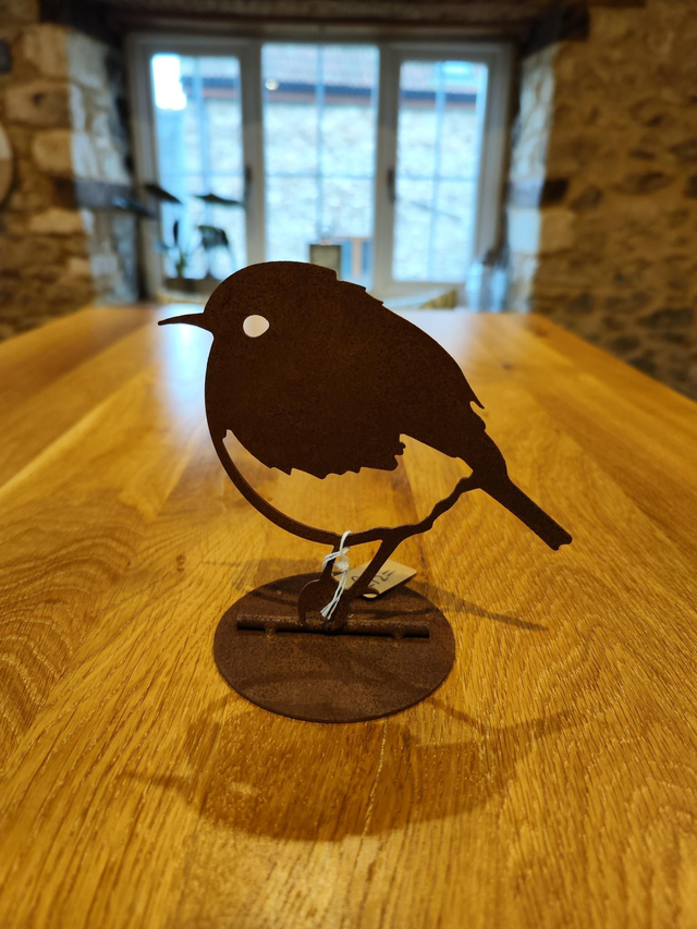 Metal Bird on Plate - Robin / Owl / Woodpecker 