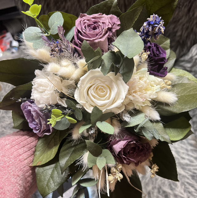 Bouquet en fleurs séchées et stabilisées