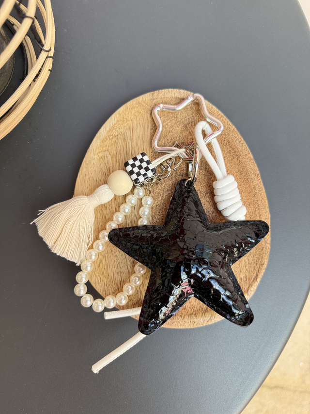 Porte-Clé Bijou de sac Etoile noire