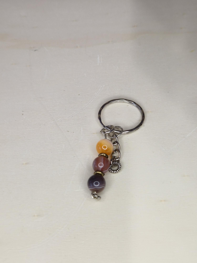 Porte-clés. Agate du Botswana / 010