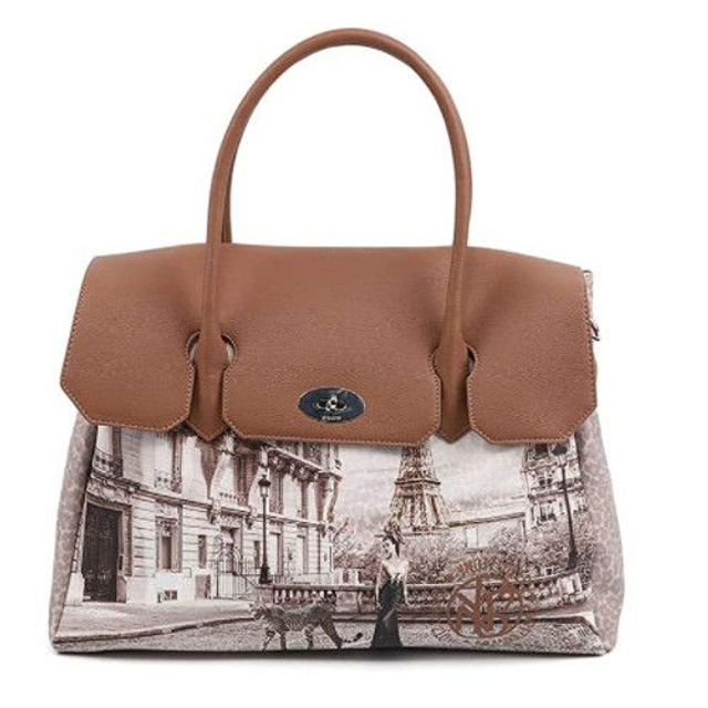 Borsa con patta ynot Y not? leopardo Parigi donna ragazza