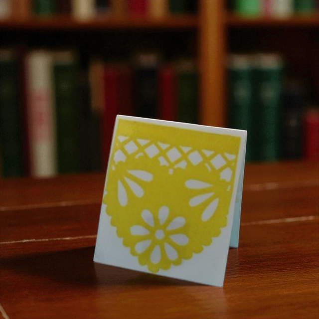 Marque-page aimanté Papel Picado "Cœur amarillo"