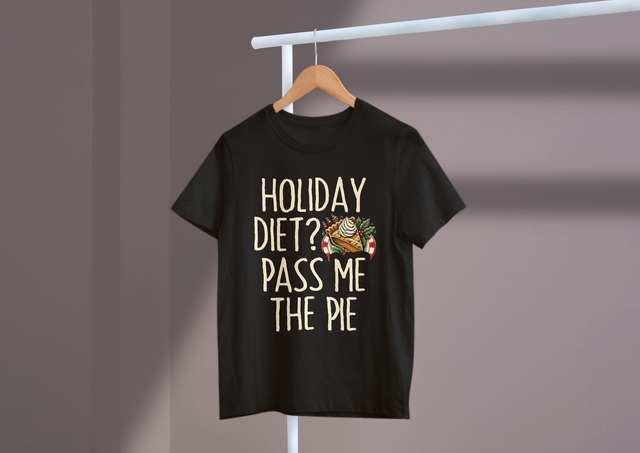 Holiday diet? Pass me the pie., Christmas Humor, Food. Feiertagsdiät? Gib mir den Kuchen., Weihnachtshumor, Essen