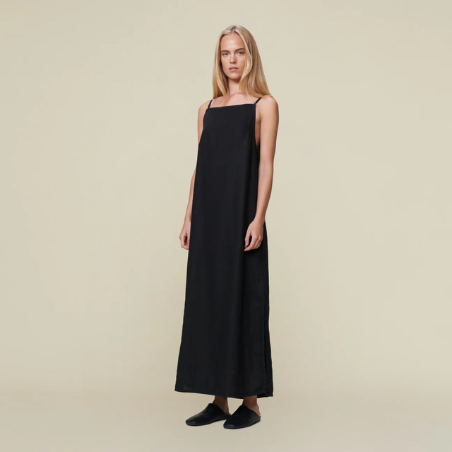 Lois Jeans Aura Linen Dress - Slip Dress Black