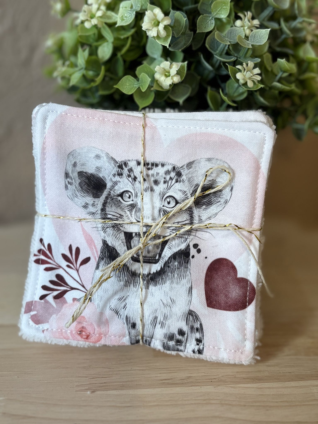 Lingettes savane coeur 1 - lot de 5