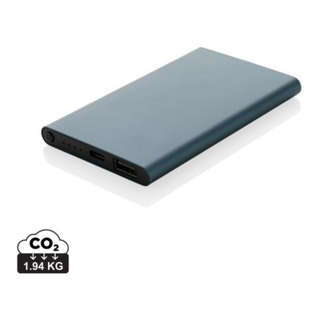 RCS recycled plastic/aluminum 4000 mah powerbank with type C