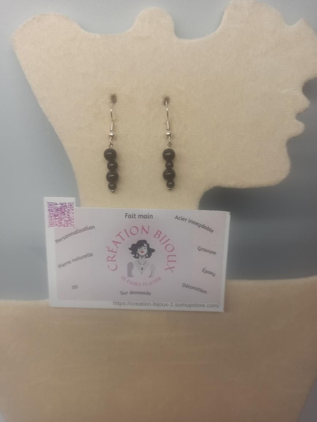 Boucle d'oreille noir