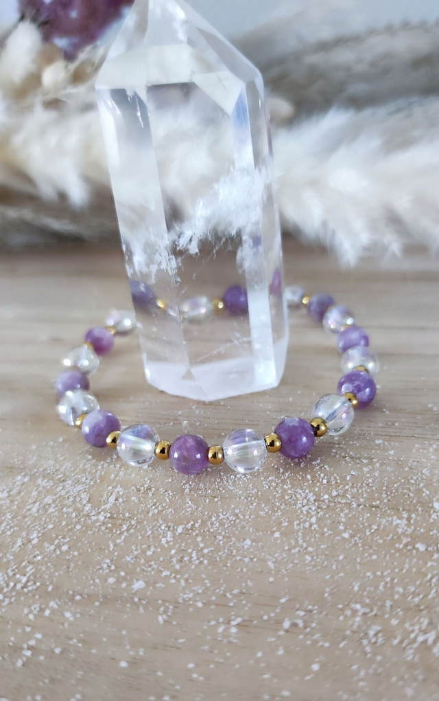 Bracelet "Anxiété" Lépidolite violette