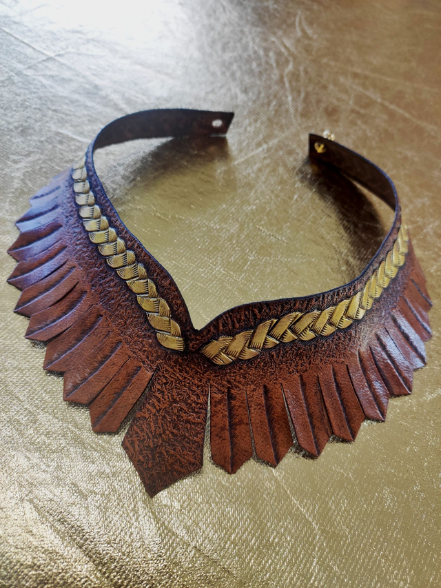 Collier en cuir médiéval fantasy - Ladyhawke