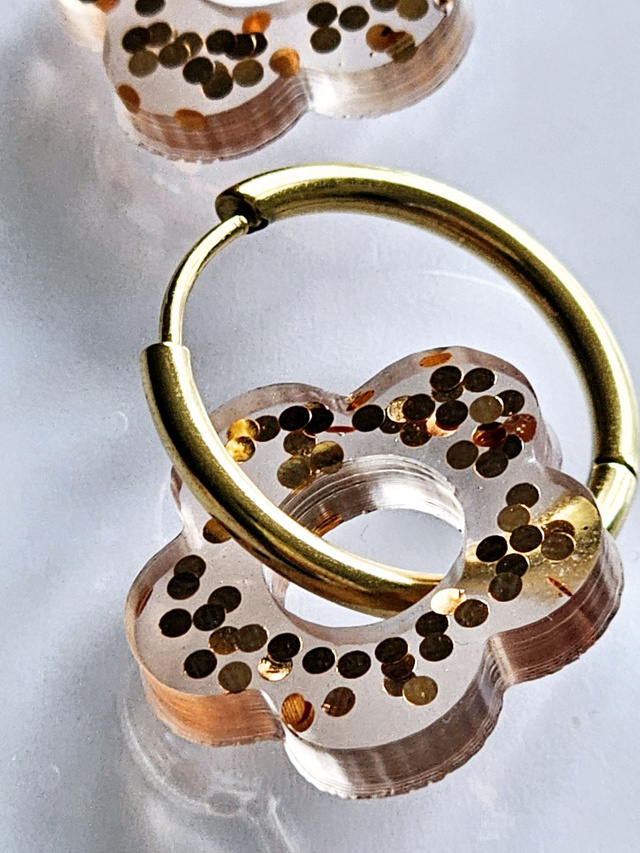 CREOLES CONFETTIS DORÉS 