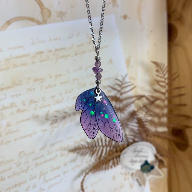 Collier - Fée Améthyste - Nuit étoilée