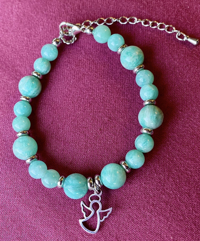 Bracelet Petit Ange Amazonite (Qualité Extra) - Collection Noel 2024