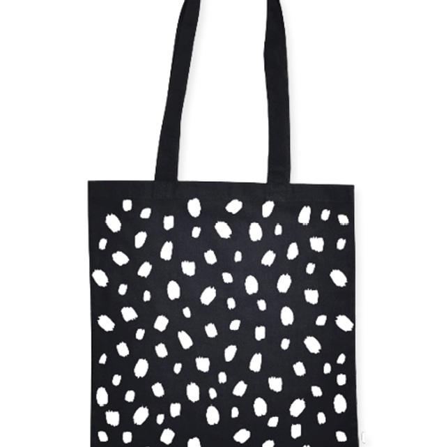 251682 canvas tas zwart/stippen