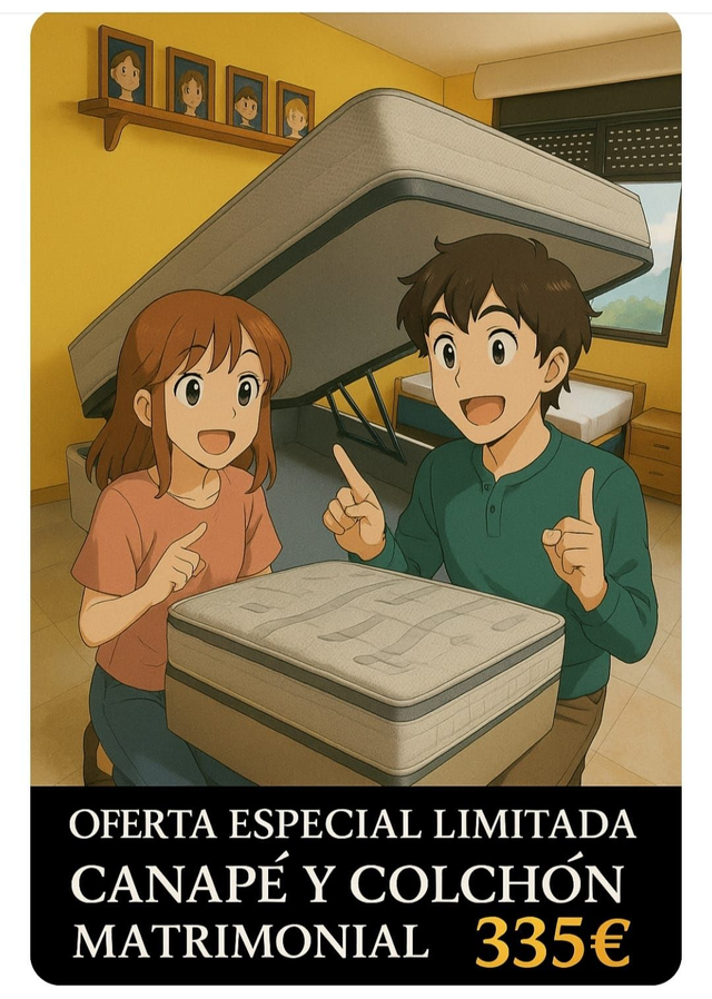 CANAPE + COLCHON OFERTA LIMITADA (Hasta día 30 MAYO o fin de existencias)