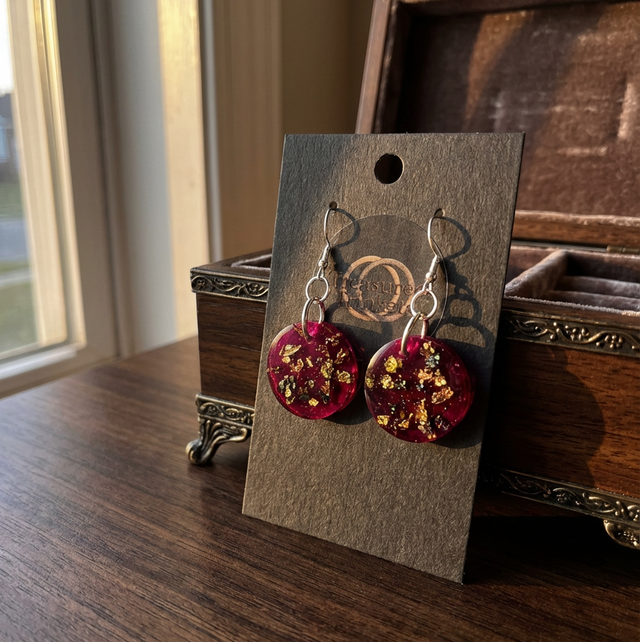 Stirling Silver Pink Earrings - TT154