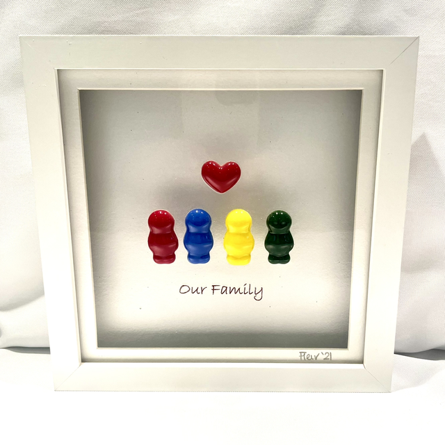 Our Family – Framed Fused Glass (Sale Piece)