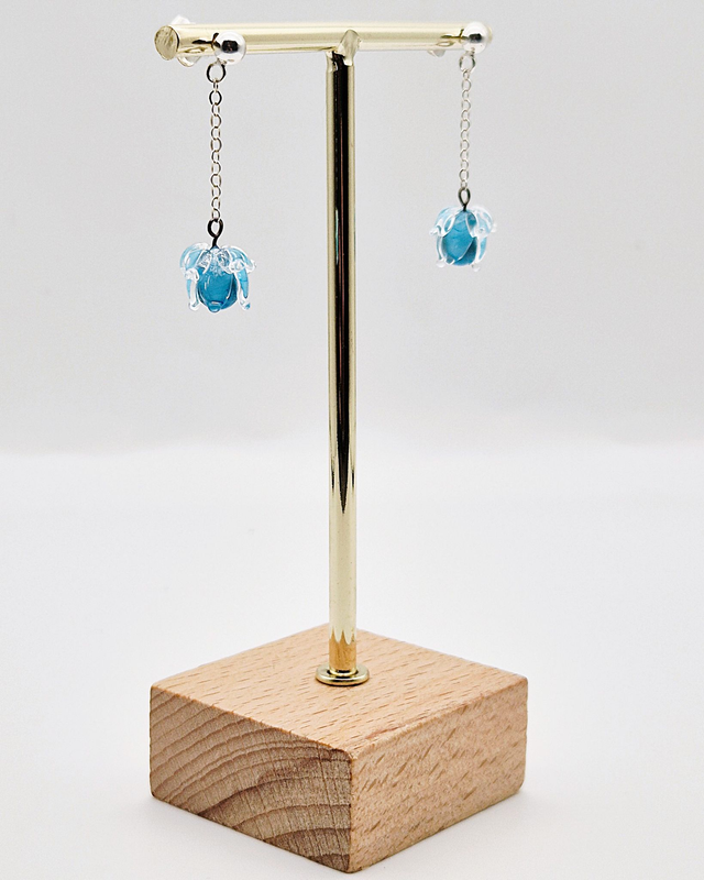 Boucles d'oreilles Clochettes bleues turquoise