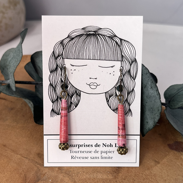 Boucles d’oreilles perles de papier 