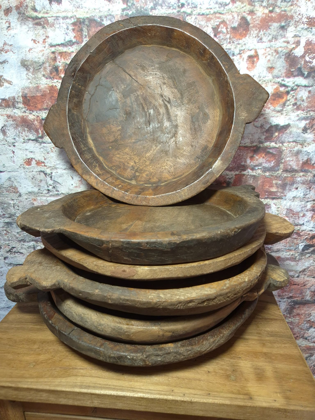 Chapati schaal, oud hout - M